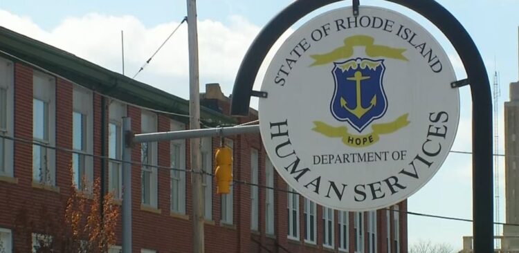 Photo of the Rhode Island Department of Human Services sign outside of their building